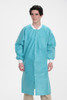 ValuMax Extra-Safe Autoclavable Lab Coat, Teal S, Knee-Length, Breathable, 3 Pockets, Knitted Cuff, 10/pk