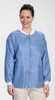 ValuMax Extra-Safe Autoclavable Lab Jacket, Ceil Blue M, Hip-Length, Breathable, 3 Pockets, Knitted Cuff, 10/pk