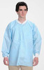 ValuMax Extra-Safe Autoclavable Lab Jacket, Sky Blue 5XL, Hip-Length, Breathable, 3 Pockets, Knitted Cuff, 10/pk