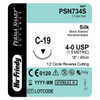 Hu-Friedy Perma Sharp Sutures, Silk, Size 4-0, Black, Non-Absorbable, 18", C-19, 1/2 Circle, 12/bx