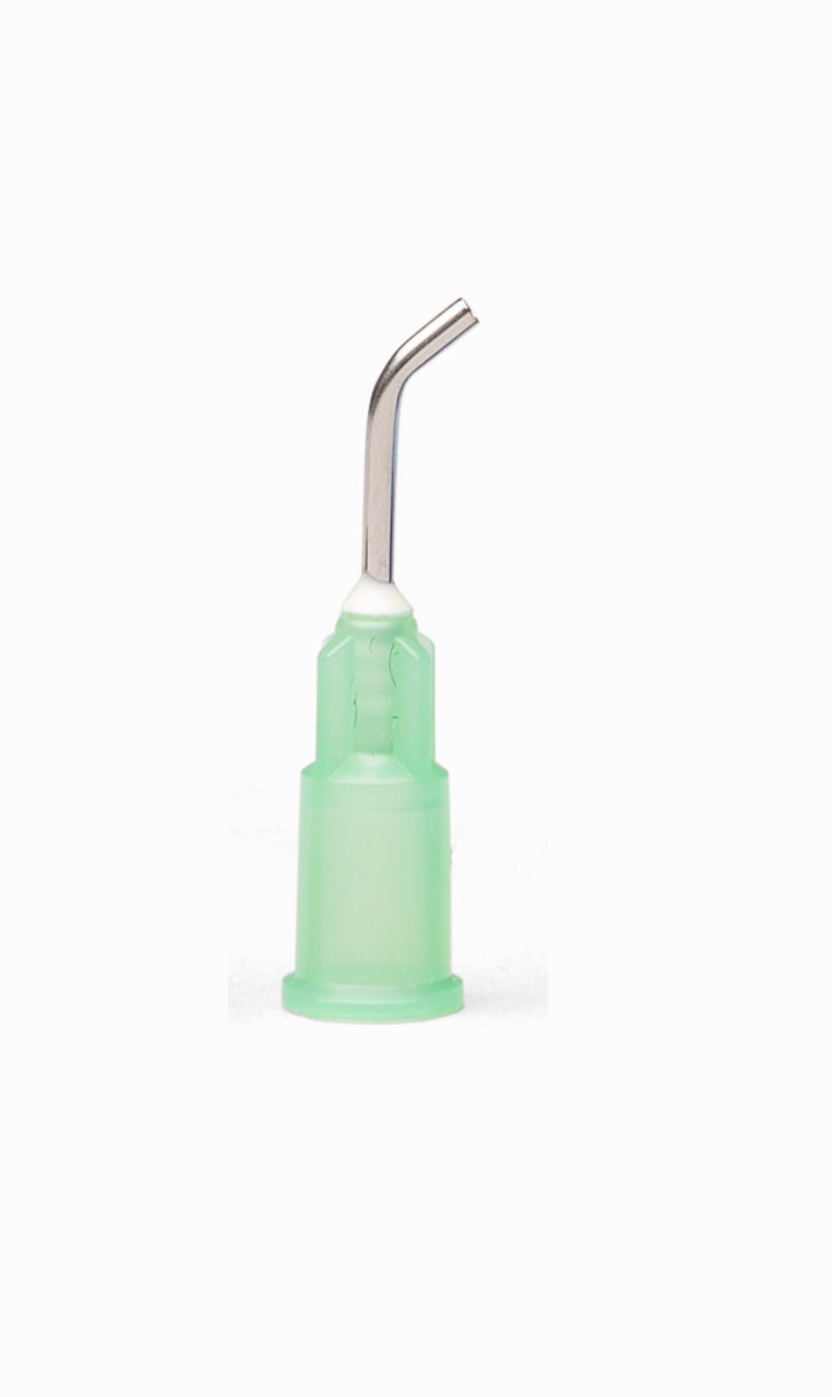 Pulpdent Pre-Bent Tip, Green, 18 Gauge, 100/pk