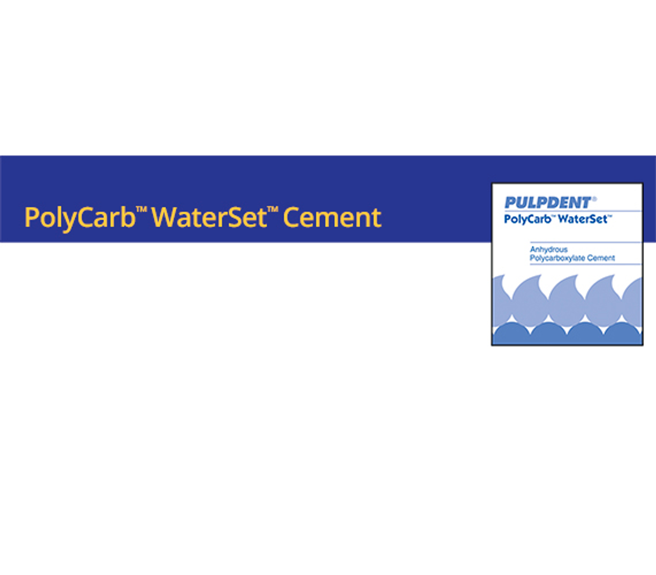 Pulpdent Waterset Water Activated Polycarboxylate Cement, 60gm Powder, Dropper Bottle, Mixing Pad & Scoop