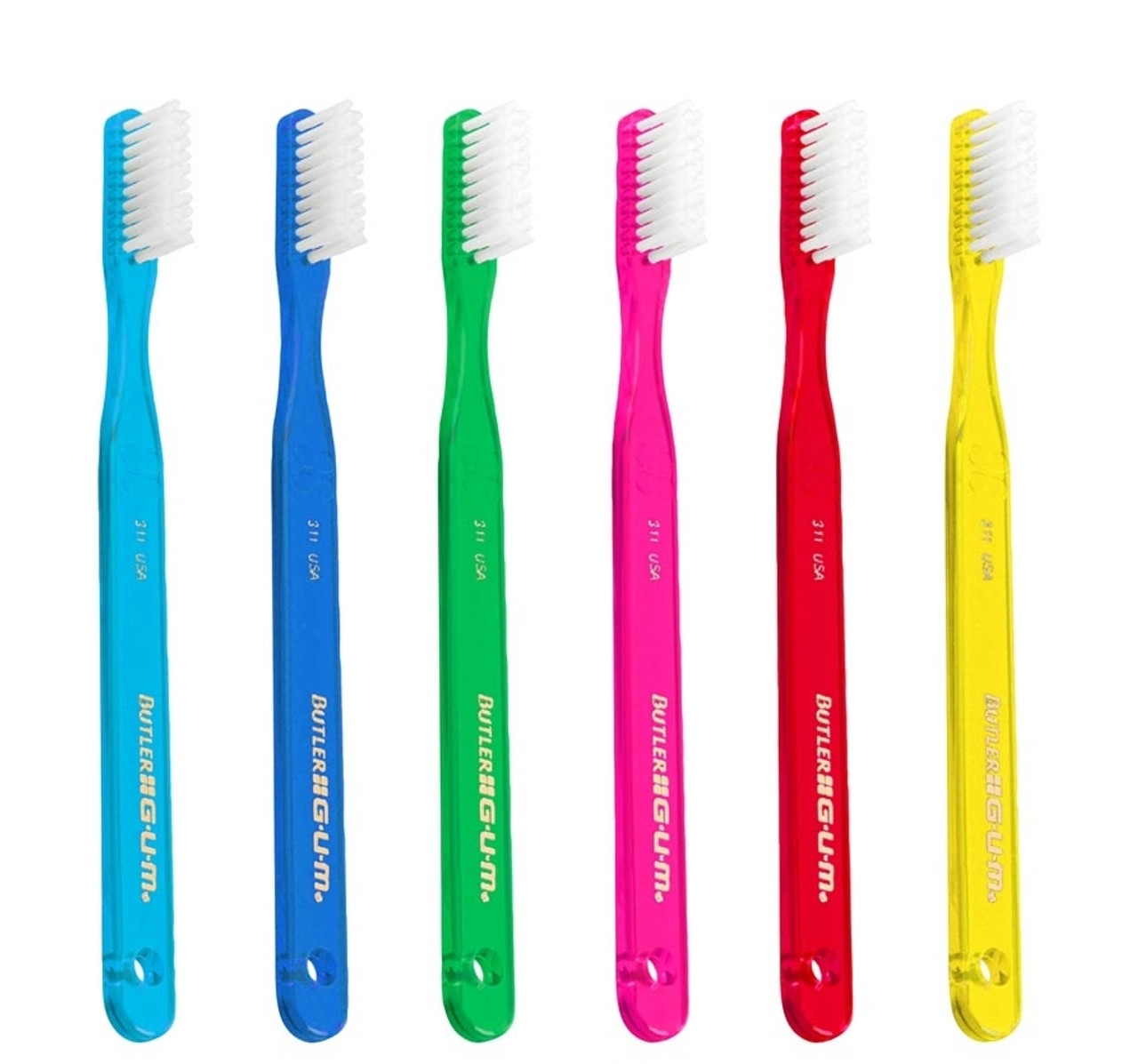 Sunstar GUM Toothbrush, Classic, Soft Slender Bristles, 3-Row, Compact Head, 1 dz/bx