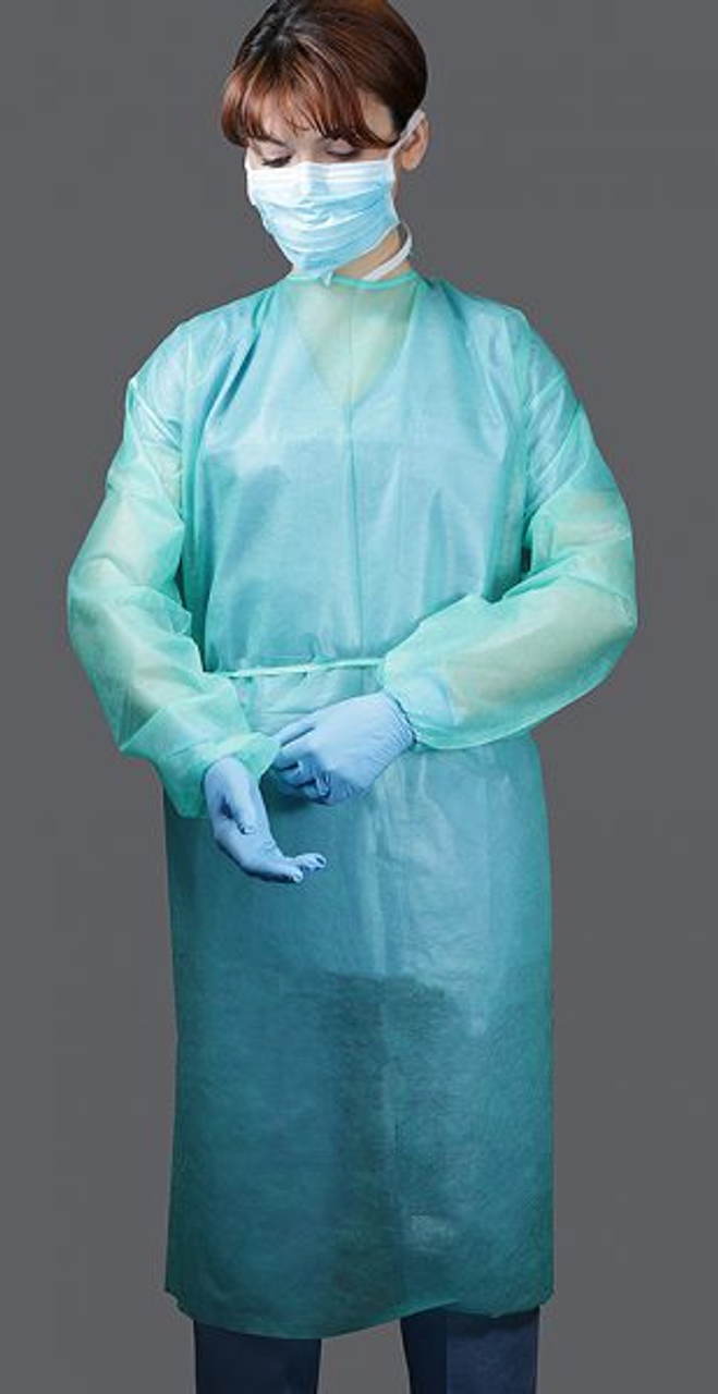 ValuMax Isolation Gowns, Elastic Cuffs - Green