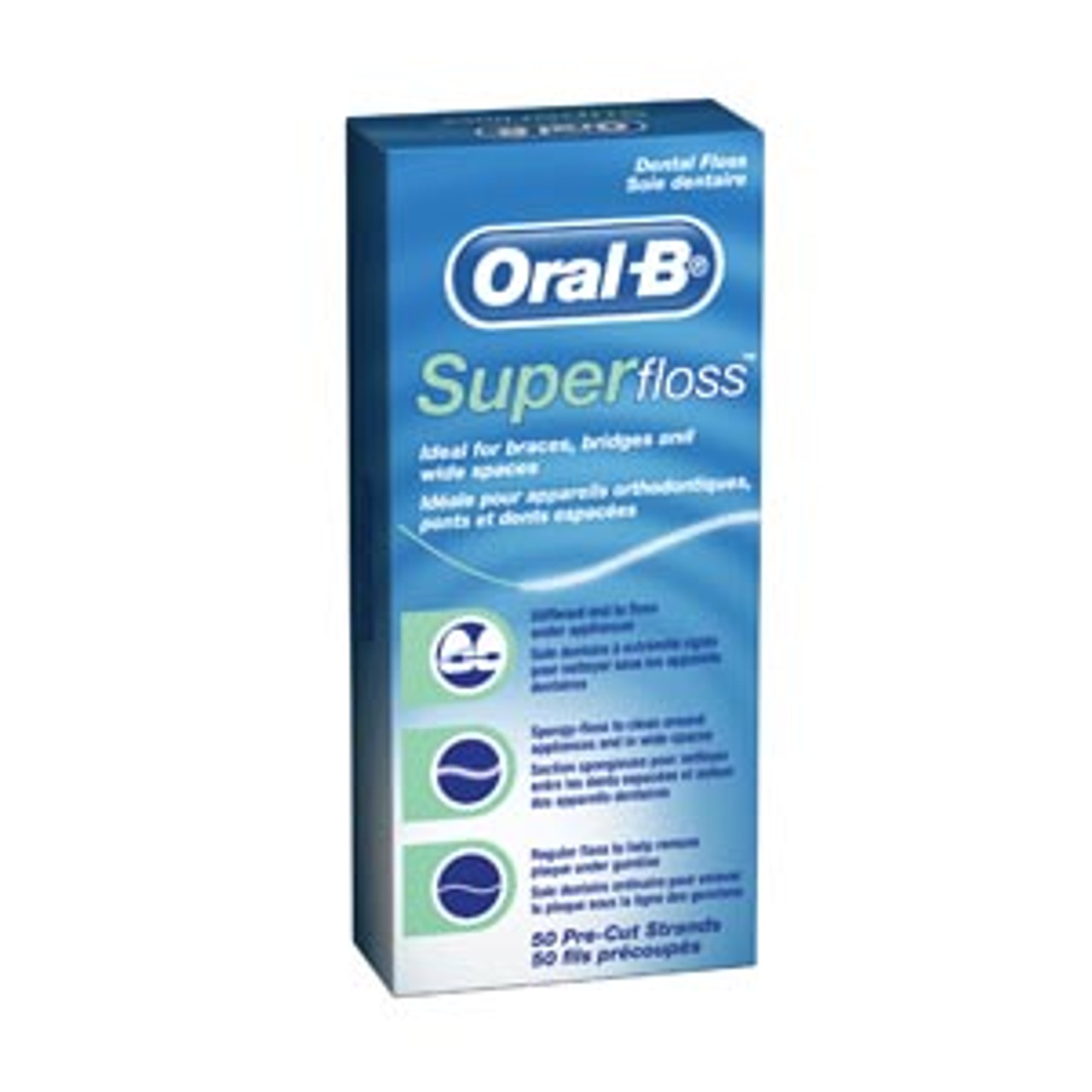 P&G Oral-B Superfloss Trial Pack, Regular, Pre-Measured Strands, 10/bg, 100 bg/cs