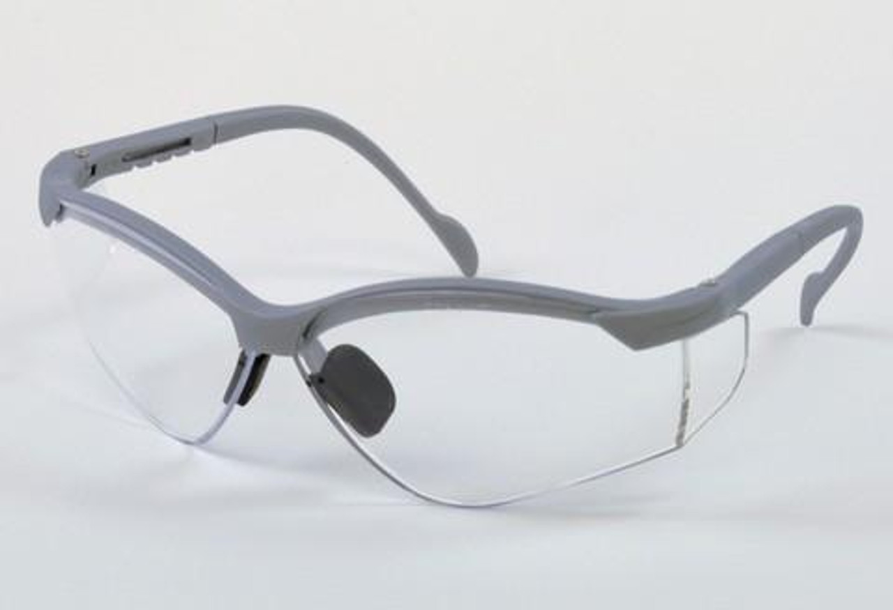 Palmero Safety Glasses, Platinum Frame/Clear Lens. Universal Size, ea