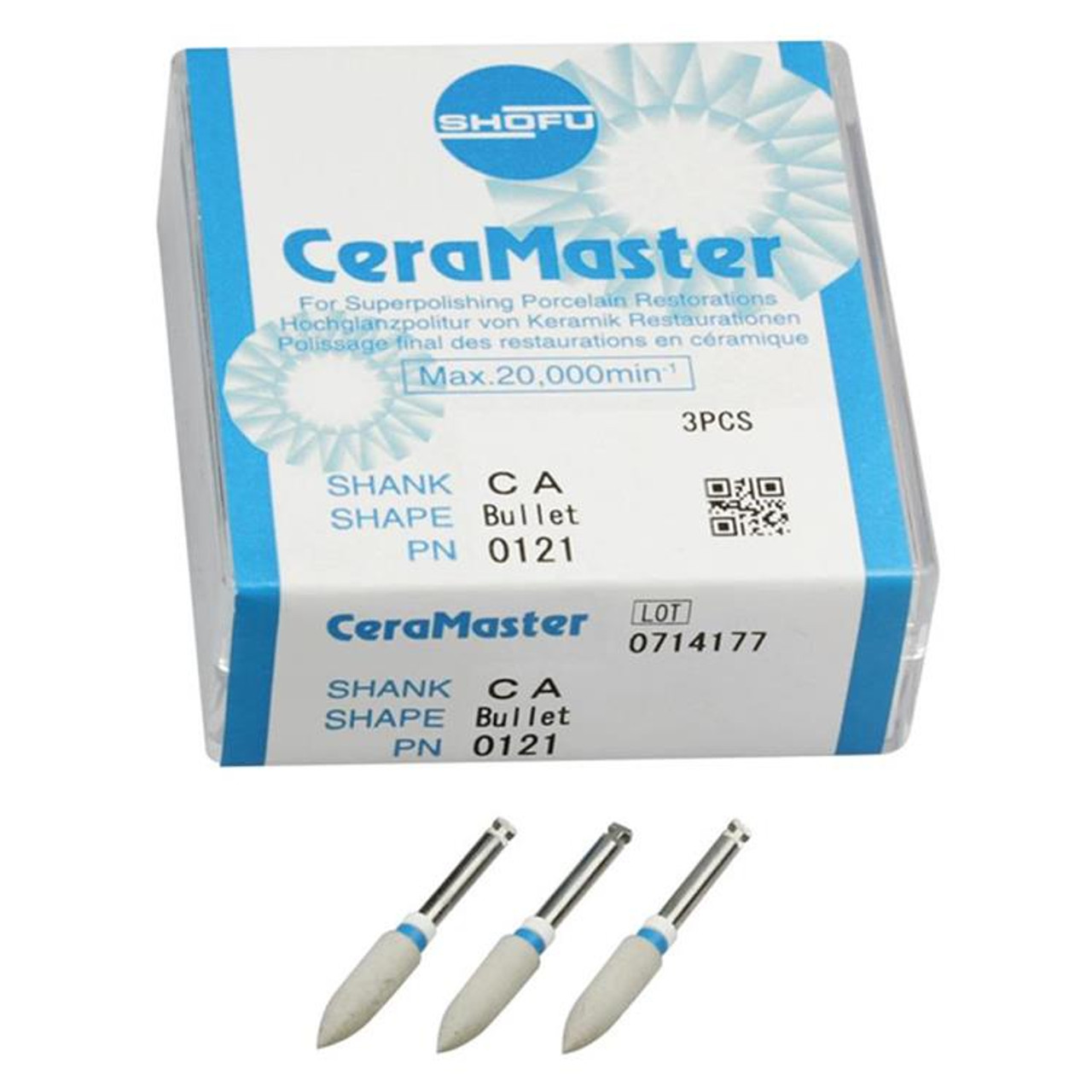 Shofu CeraMaster Polishing, Regular, Mini-Point, ISO #030, FG, 3/pk