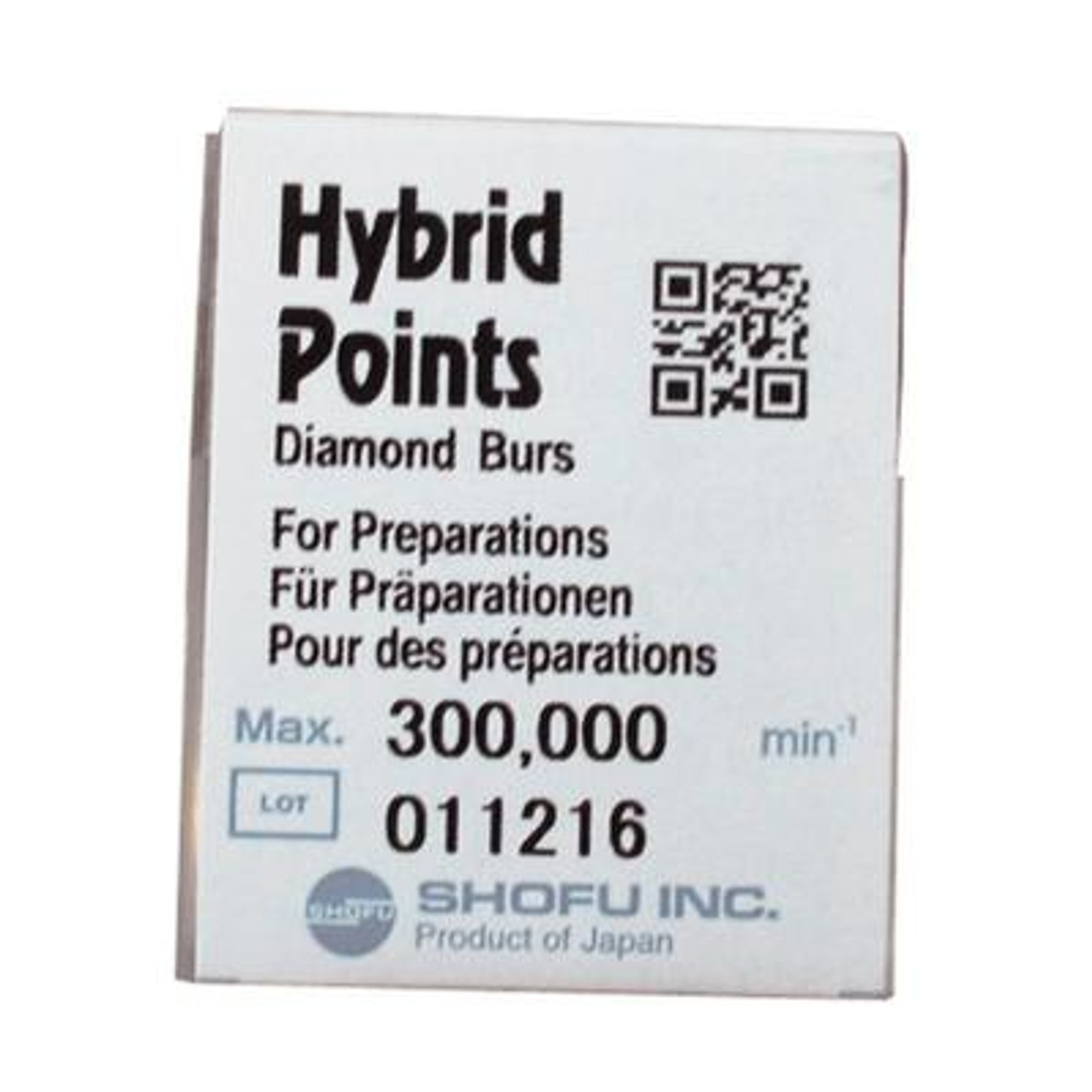 Shofu Hybrid Point T&F Diamond Burs, Shape #557/57, ISO #107/010, 4.0 Length, Standard, 3/pk