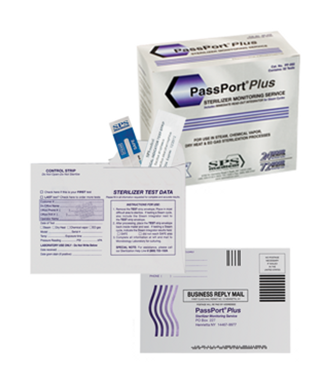 Crosstex Passport Plus Mail-in Monitoring Kit Includes: (1) Test Strip, (1) Control Strip, (1) Integrator, 12/bx