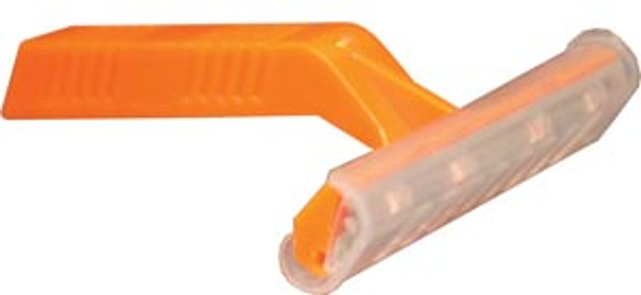 NWI Razor , Single Blade, Short Handle, Orange with Clear Cover,  Compared to the Performance of Gillette, 2.625"L, 100/bx, 10 bx/cs