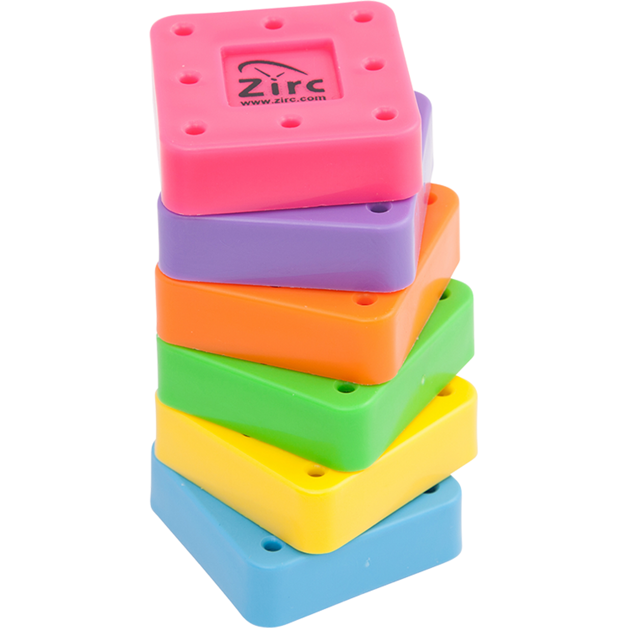 Zirc 8-Hole Magnetic Bur Blocks 1-1/2" X 1-1/2" X 1/2" - Neon Pink, ea