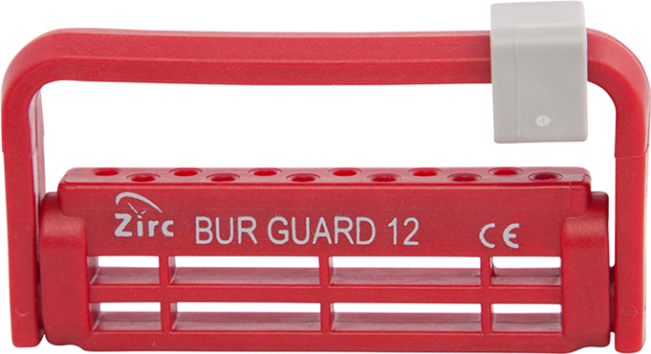 Zirc 12-Hole Steri-Bur Guard 2-7/8" X 3/8" X 1-3/8" - Red, ea