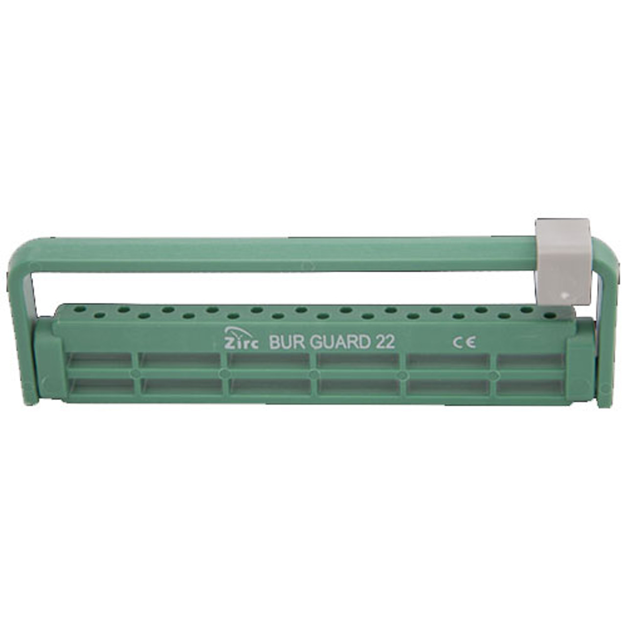 Zirc 22-Hole Steri-Bur Guard 4-7/8" X 7/16" X 1-1/2" - Neon Green, ea