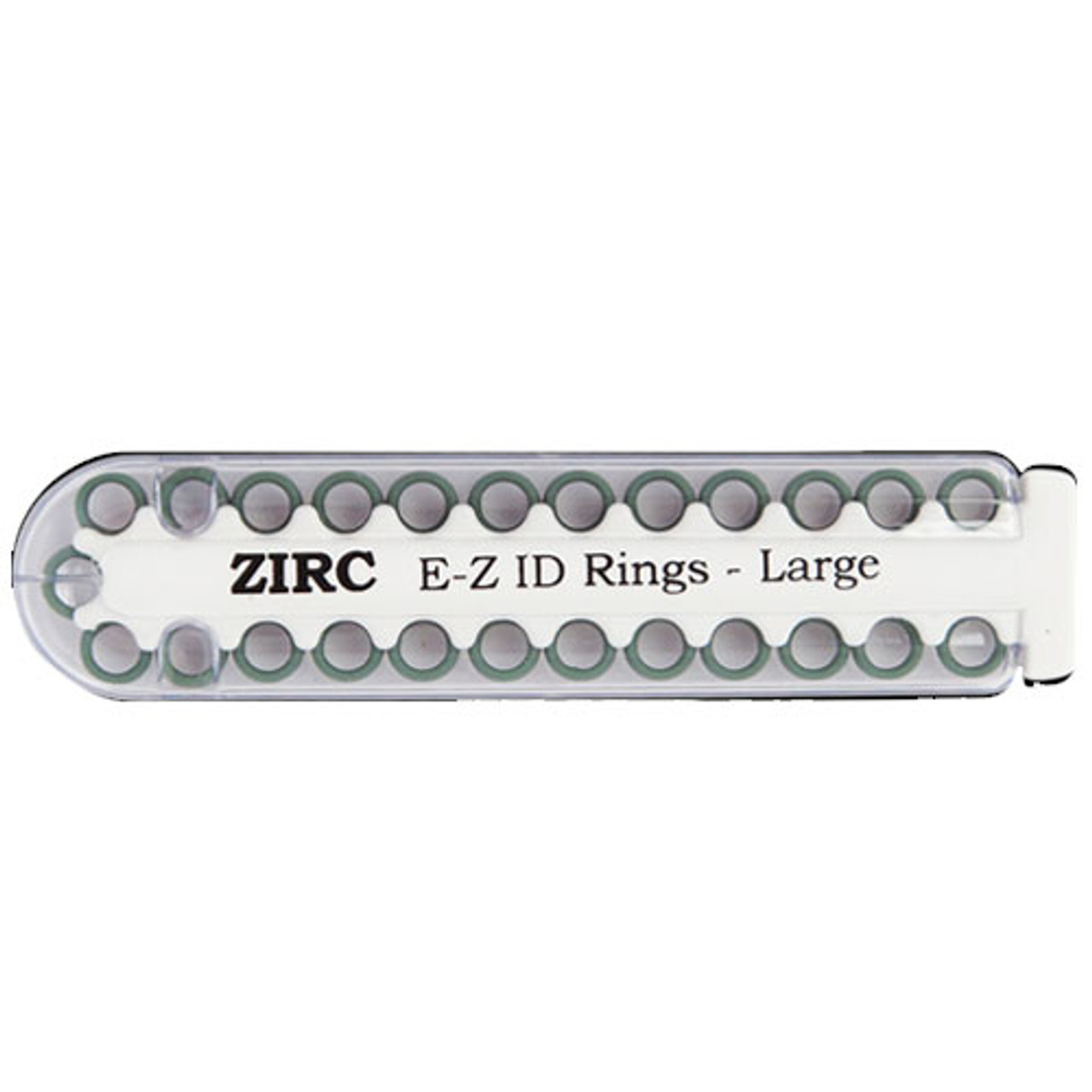 Zirc E-Z ID Rings Large, Green, 25pk