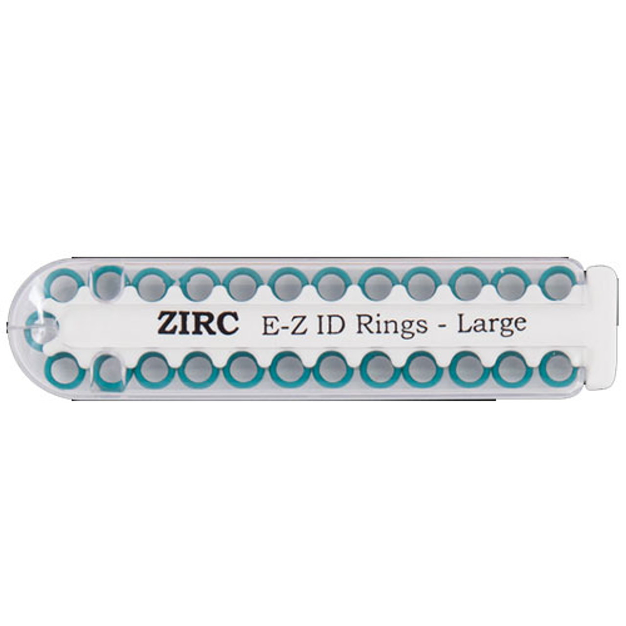 Zirc E-Z ID Rings Large, Teal, 25pk