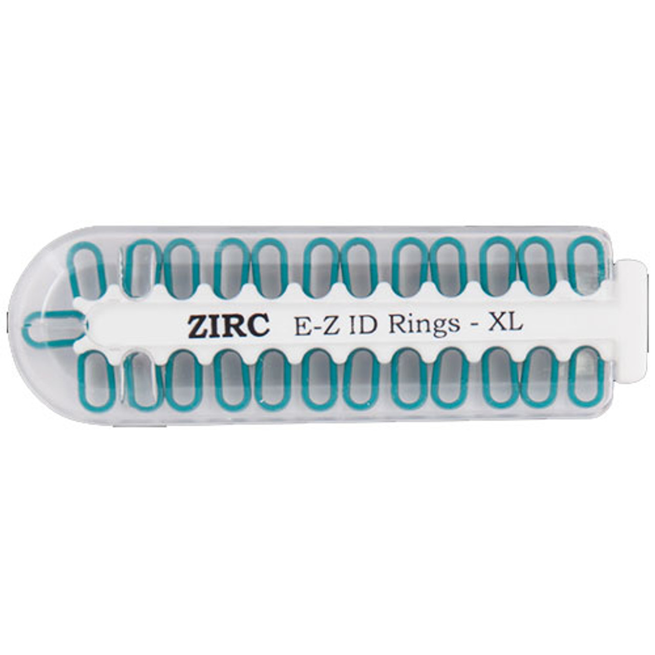Zirc E-Z ID Rings XL, Teal, 25pk