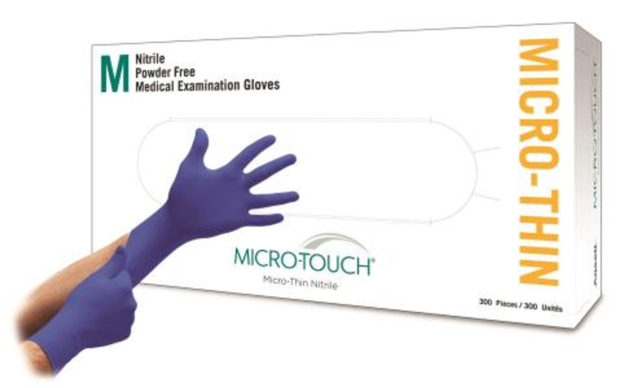 Ansell MicroTouch Micro-Thin Nitrile Exam Gloves, PF, LF, X-Large, 300/bx