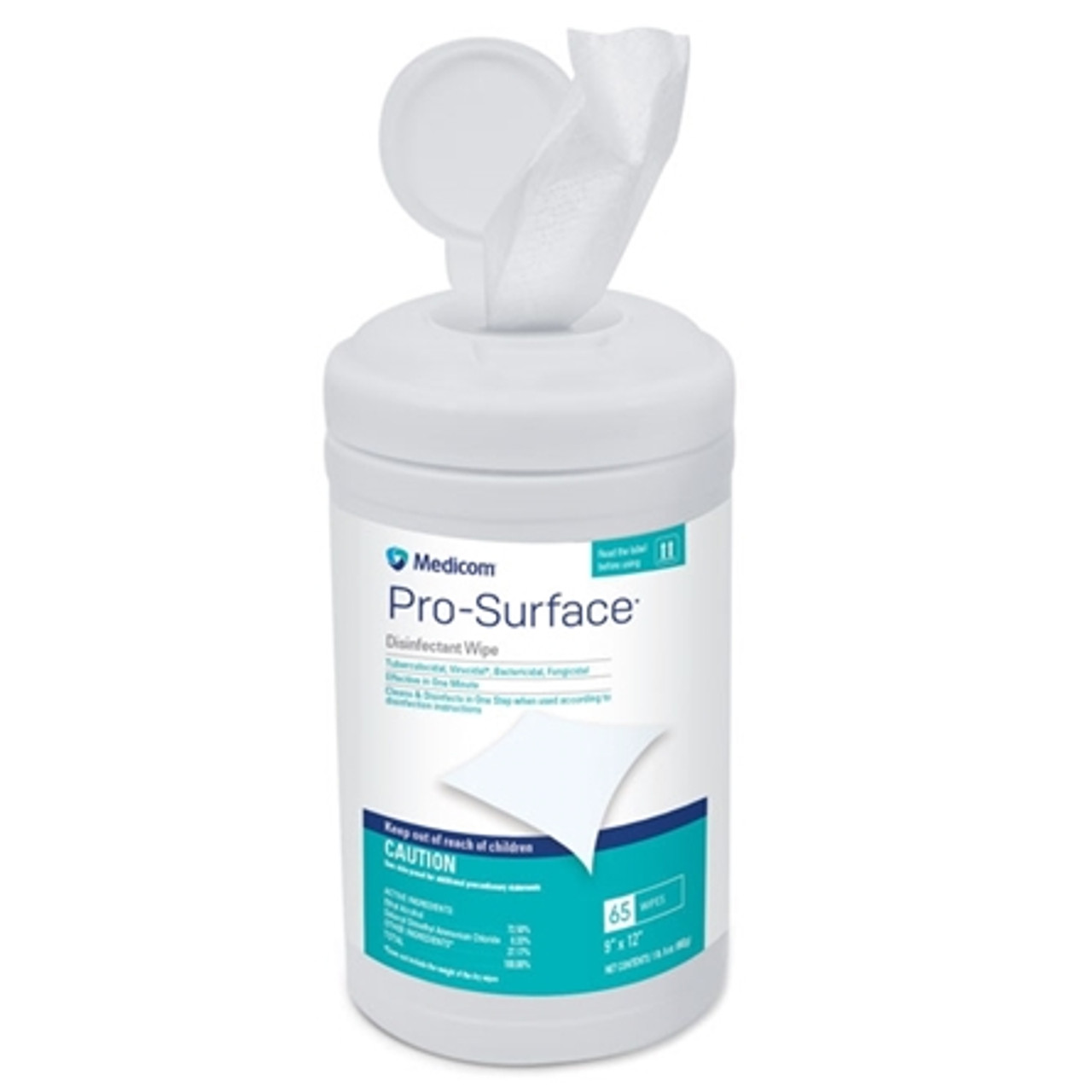 Medicom Pro-Surface Disinfectant Wipes 9"x12" 65/can