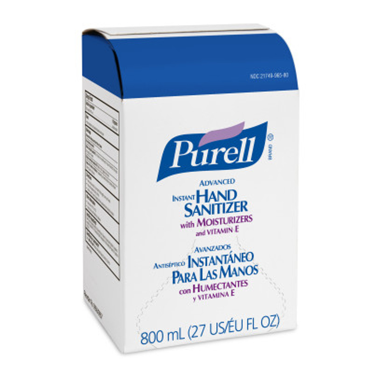 Gojo Purell Advanced Hand Sanitizer Gel 800 mL Refill, Bag-In-Box Dispenser, ea