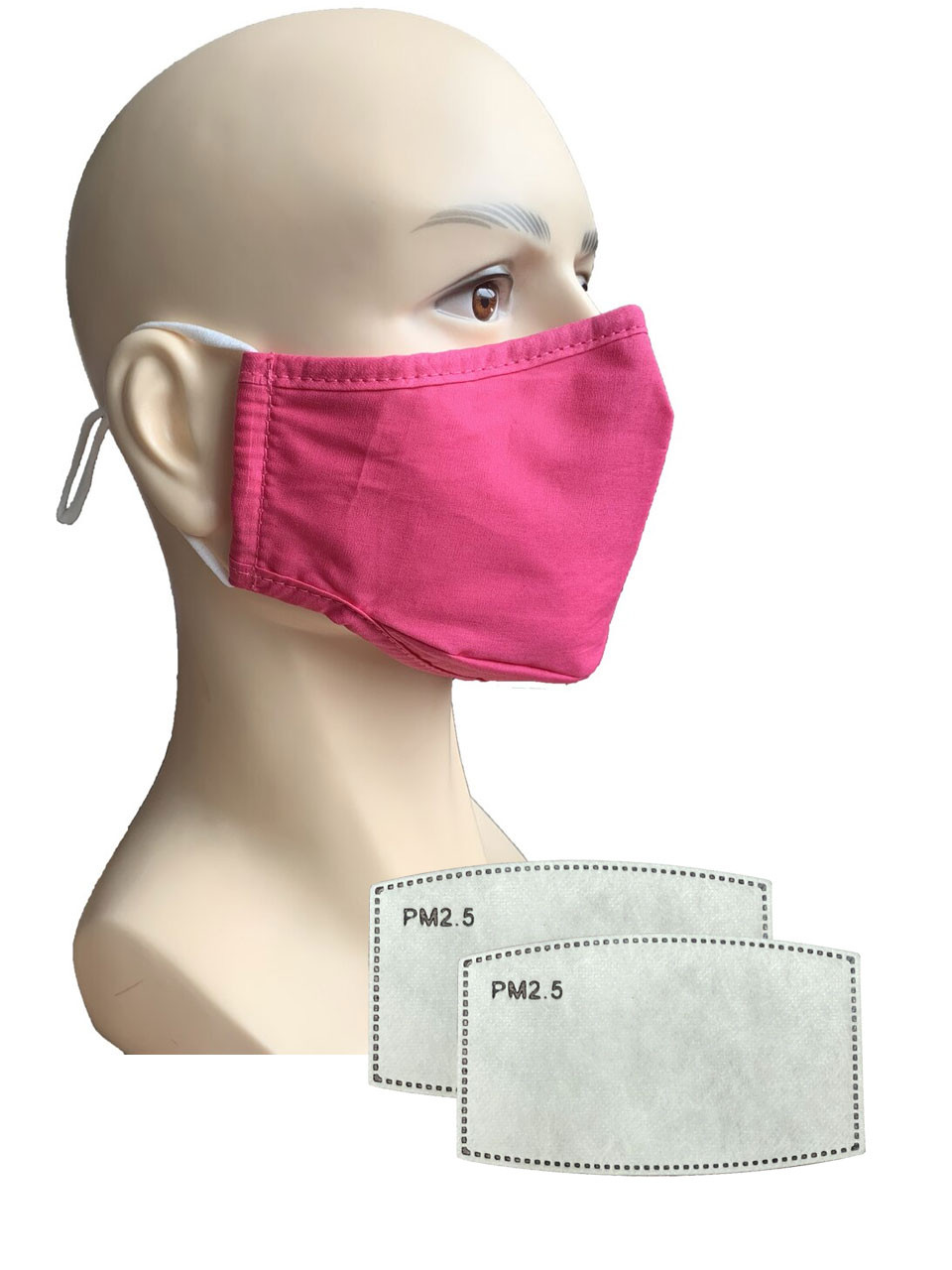 ODS Reusable 3-Layer Cotton Face Mask with PM2.5 Carbon Filter, Assorted, 4/pk