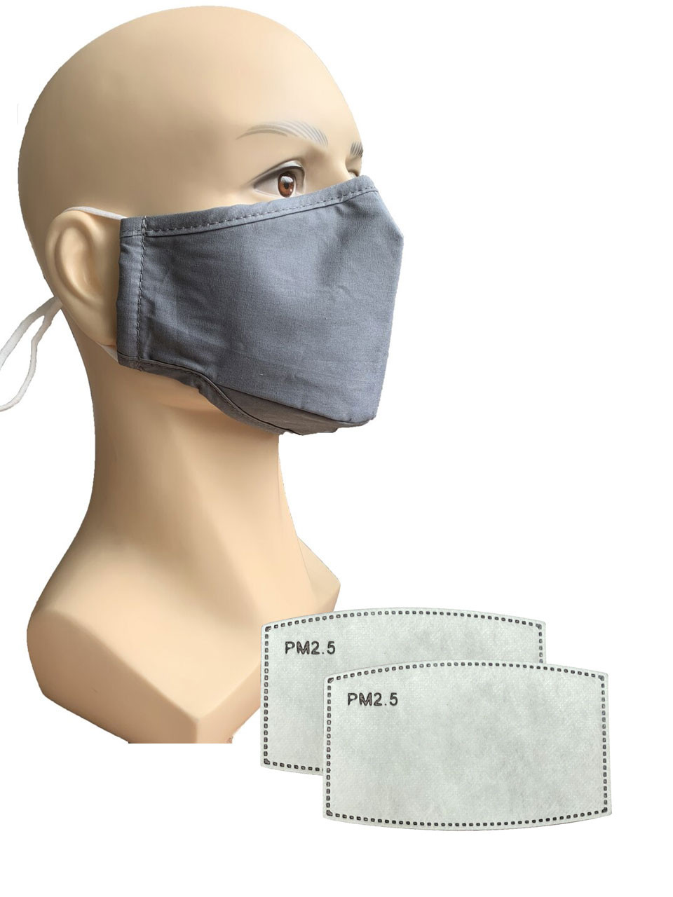 ODS Reusable 3-Layer Cotton Face Mask with PM2.5 Carbon Filter, Assorted, 4/pk