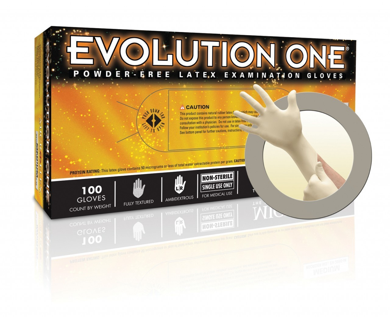 Microflex Evolution One Latex PF Exam Gloves 100/bx - L