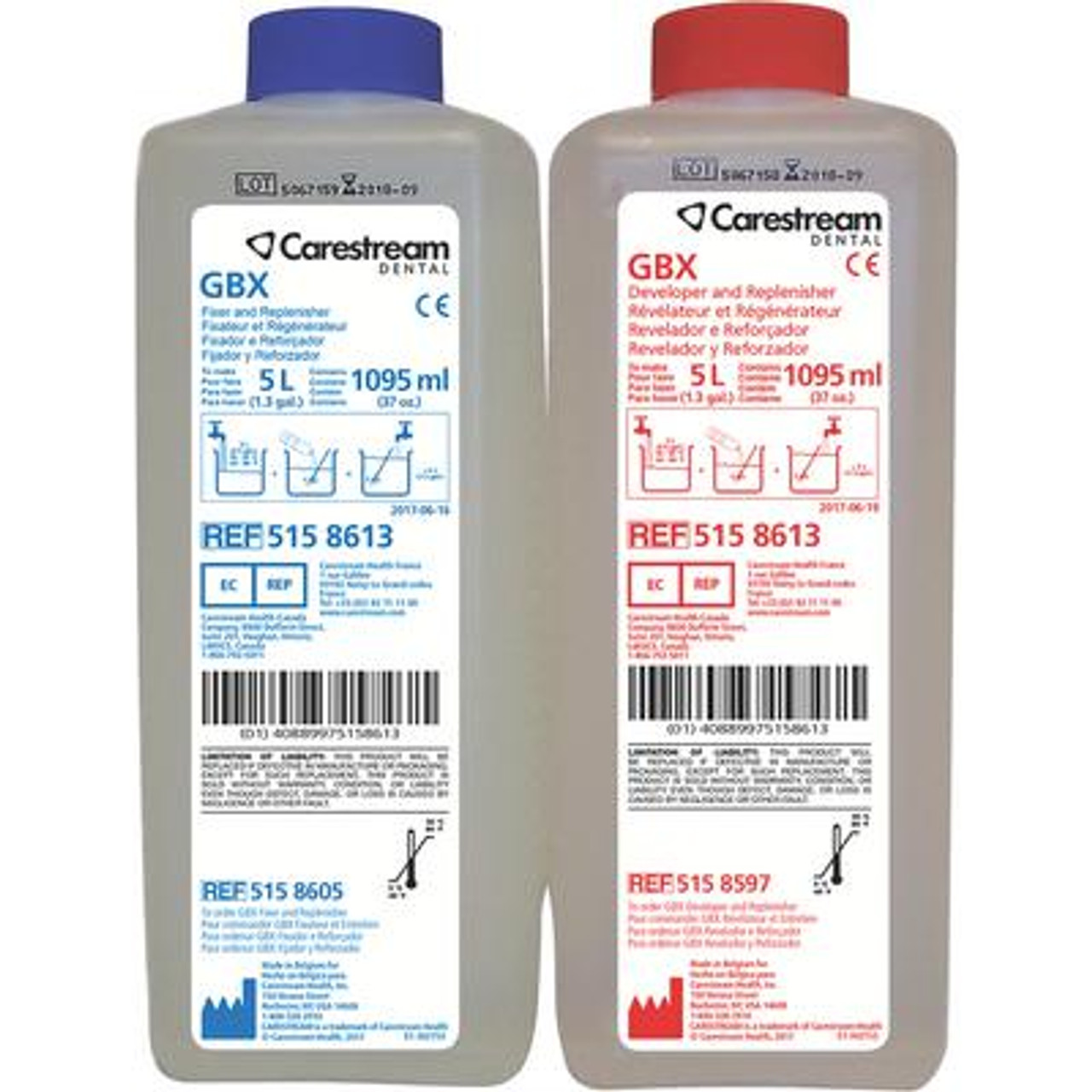 Carestream GBX Manual Twin Pack,  1x1L Developer + 1x1L Fixer, 3 Twin Packs/cs  (REPLACES 5158613)