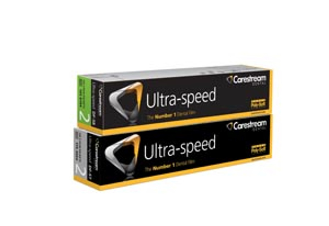 Carestream Ultra-Speed Intraoral X-Ray Film, DF-57C #2, Double Super Poly-Soft packets with ClinAsept barrier. 100/bx