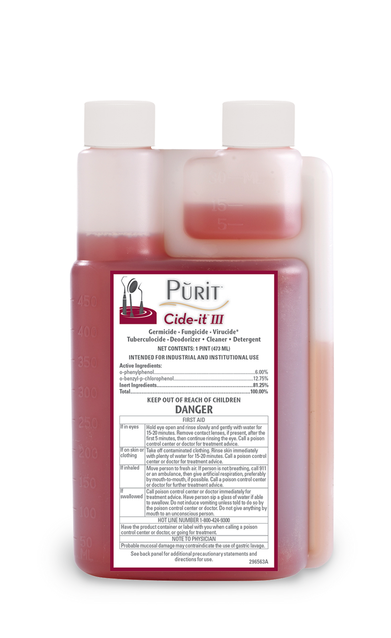 Biotrol Purit Cide-It III Presoak Germicidal Ultrasonic Cleaner Solution 16 oz ea Effective on COVID-19 New!