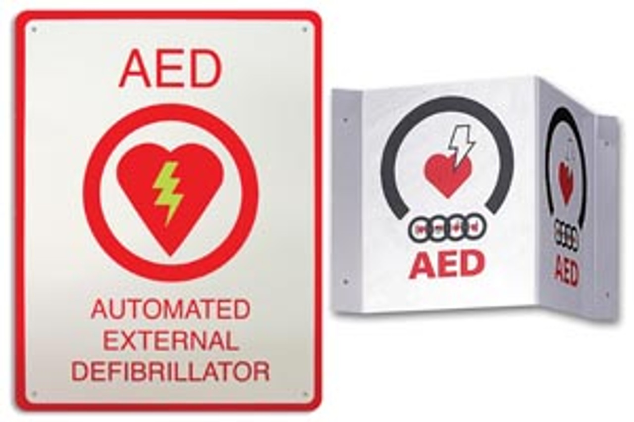 Zoll AED PLUS Defibrillator & Accessory, Wall Sign, Flat, 8 Â½" x 11" (091222)