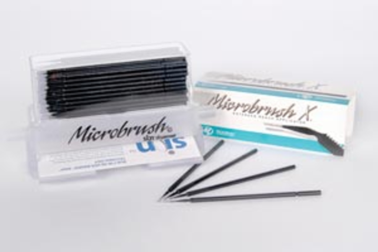 Microbrush X Extended Reach Applicators, Dispenser Kit, X-Thin Size, Black, 1 Dispenser + 100 applicators MPX
