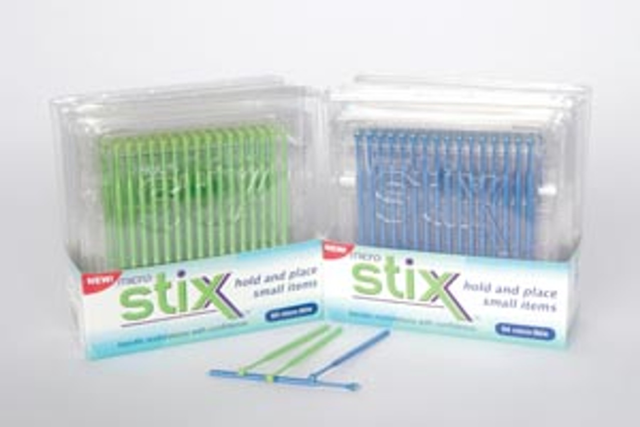Microbrush Micro-Stix Applicators, Adhesive Tip Applicator, Original, Blue, 64/pk STIX64B