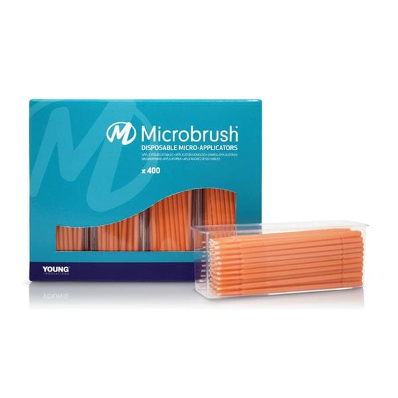 Microbrush Ultrabrush Applicators, Plus Dispenser Refill Ultrafine, Orange, 400/pk PU400OR