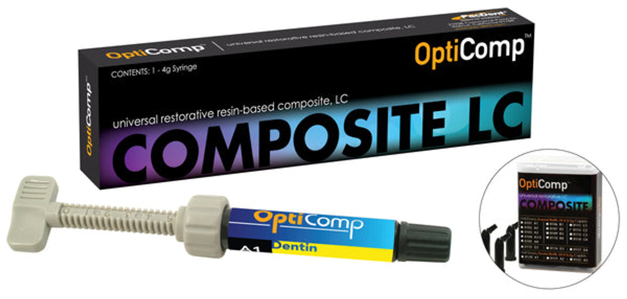 Pac-Dent OptiComp Universal Composite Resin-Based, LC 1 x Syringe, Enamel Refill, 4gm, A2