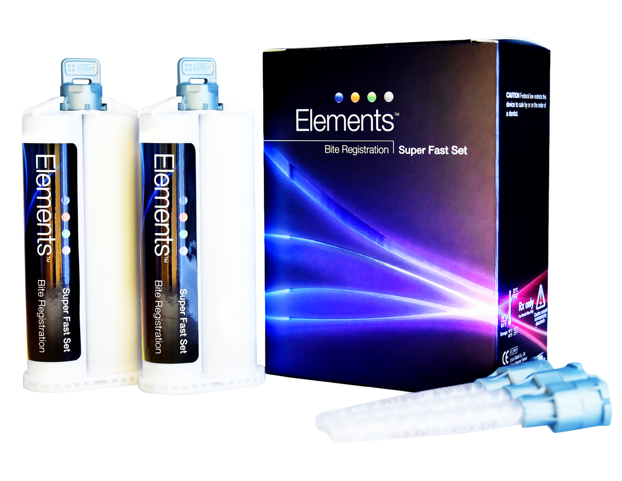 Pac-Dent Elements Bite Registration Super fast Set, 2 x 50ml Cartridges & 6 Mixing Tips