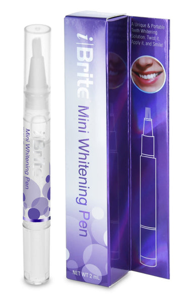 Pac-Dent iBrite Teeth Whitening Mini Pen 1 x 2.5cc with Brush Tip, 15% Carbamide Peroxide