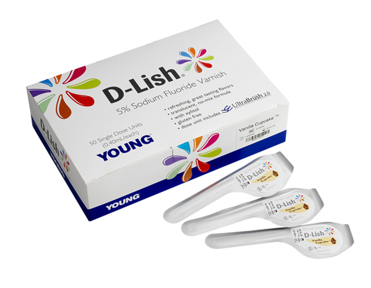 Young D-Lish 5% Sodium Fluoride Varnish Assorted 50/bx