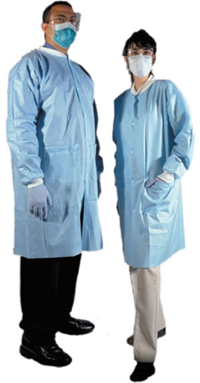 Medicom Lab Coats Small, Blue, 10/bg, 5 bg/cs