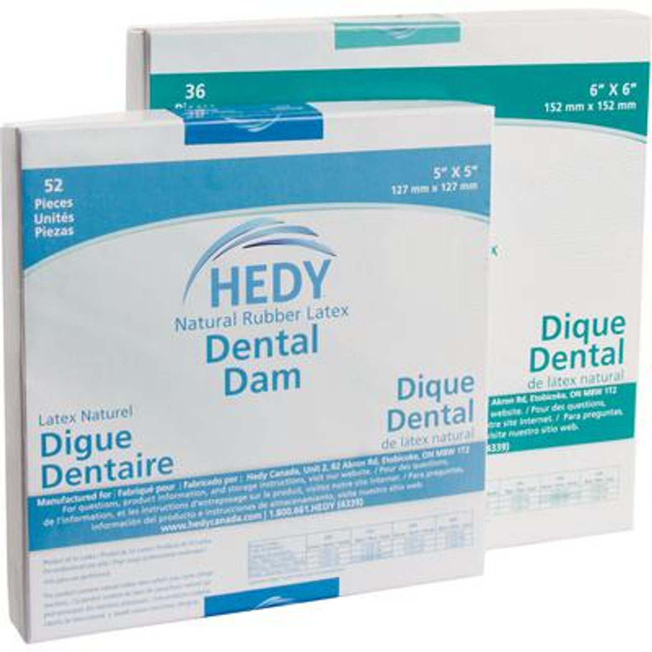 Medicom Hedy Dental Dams , 6"x6", Heavy Gauge, Green, 36/bx