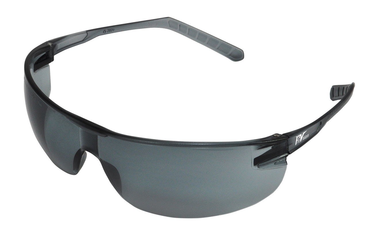 Palmero ProVision Air Safety Glasses, Wraparound, Grey Frame & Lens, Small, Narrow & Medium Fit, 12/bx