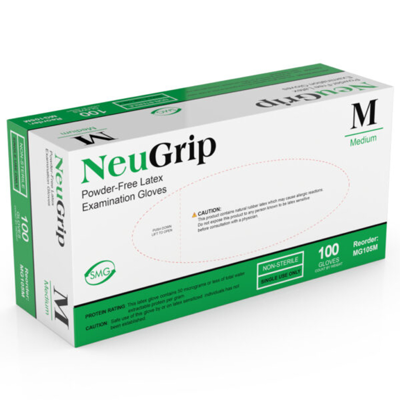Medgluv Neugrip Latex Exam Glove, 8mil, Chlorinated, Large 100/bx, 10/cs