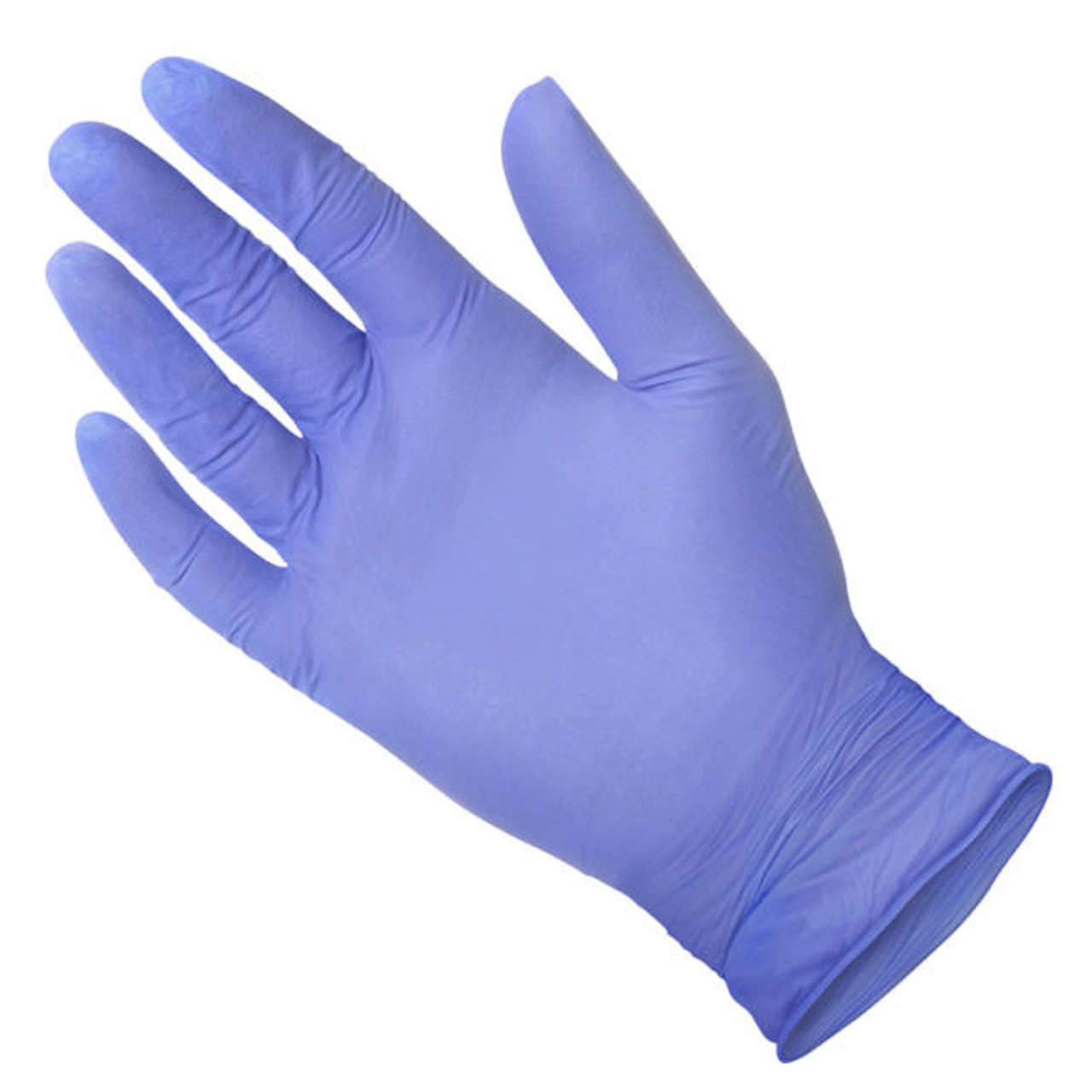 Medgluv Nitracare 100 Nitrile Exam Glove, Textured Finger, Violet Blue, 3.5mil, Small 100/bx, 10/cs