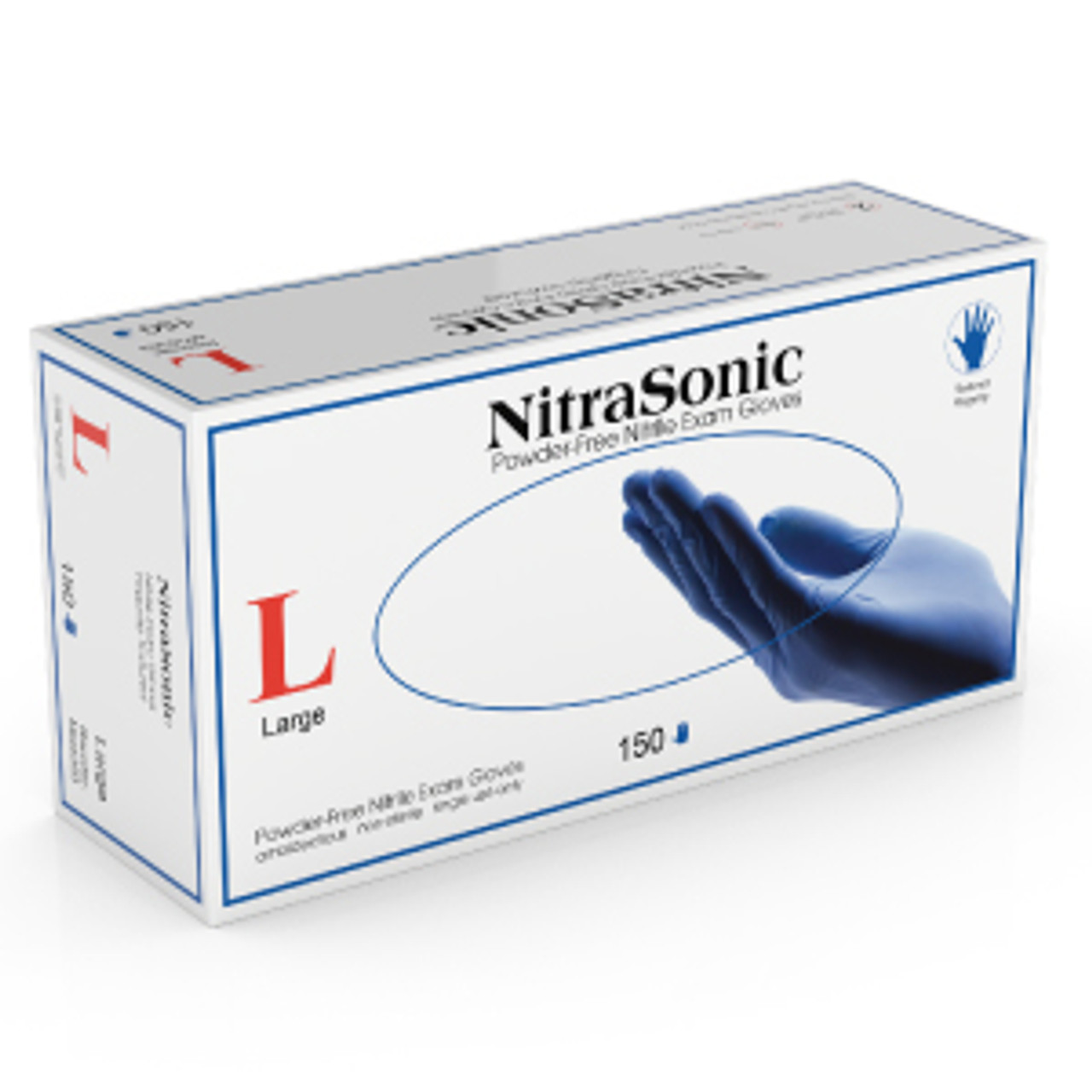 Medgluv Nitrasonic 150 Nitrile Exam Glove, Textured, 5mil Chemo & Fentanyl Tested, X-Large 150/bx, 10/cs