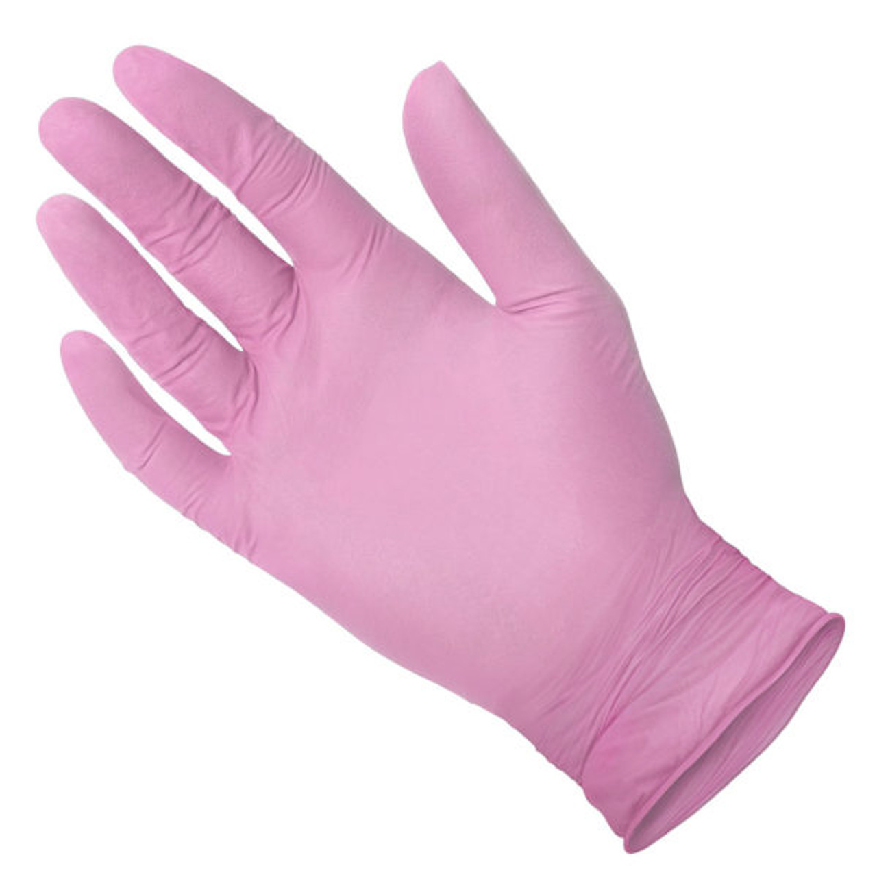 Medgluv Pinkcare Nitrile Exam Glove, Textured Finger, Pink, 3.5mil, X-Small 200/bx, 10/cs