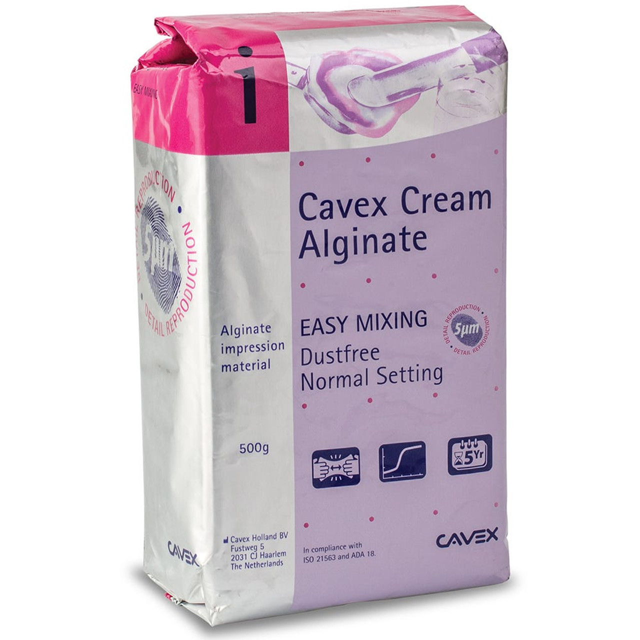 Dukal Cavex Alginate, Cream, Normal Set, Dust-free, 500g bag