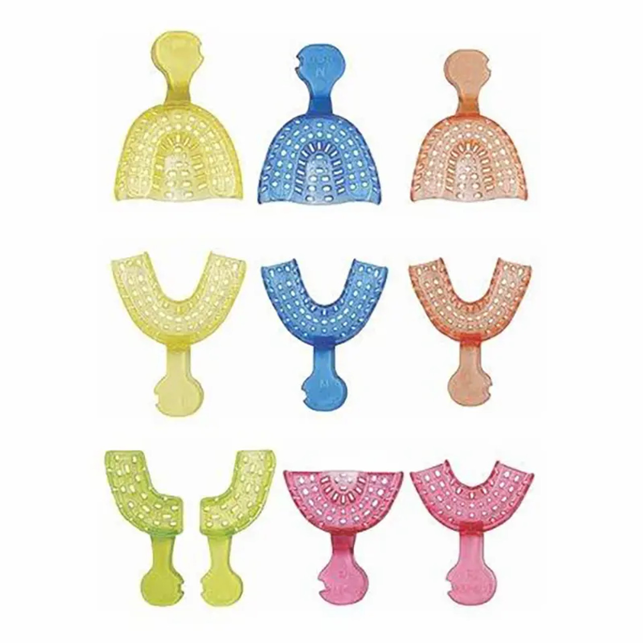 Dukal Unipack Color-Brite Impression Trays Perforated #3 Med Upper Blue 12/bg