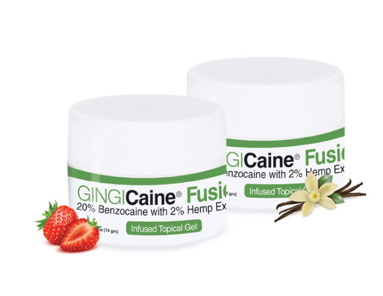 Gingi-Pak GINGICaine Topical Anesthetics, Fusion Strawberry, 2% Hemp Extract, 0.5 oz (14 gm) Bottle