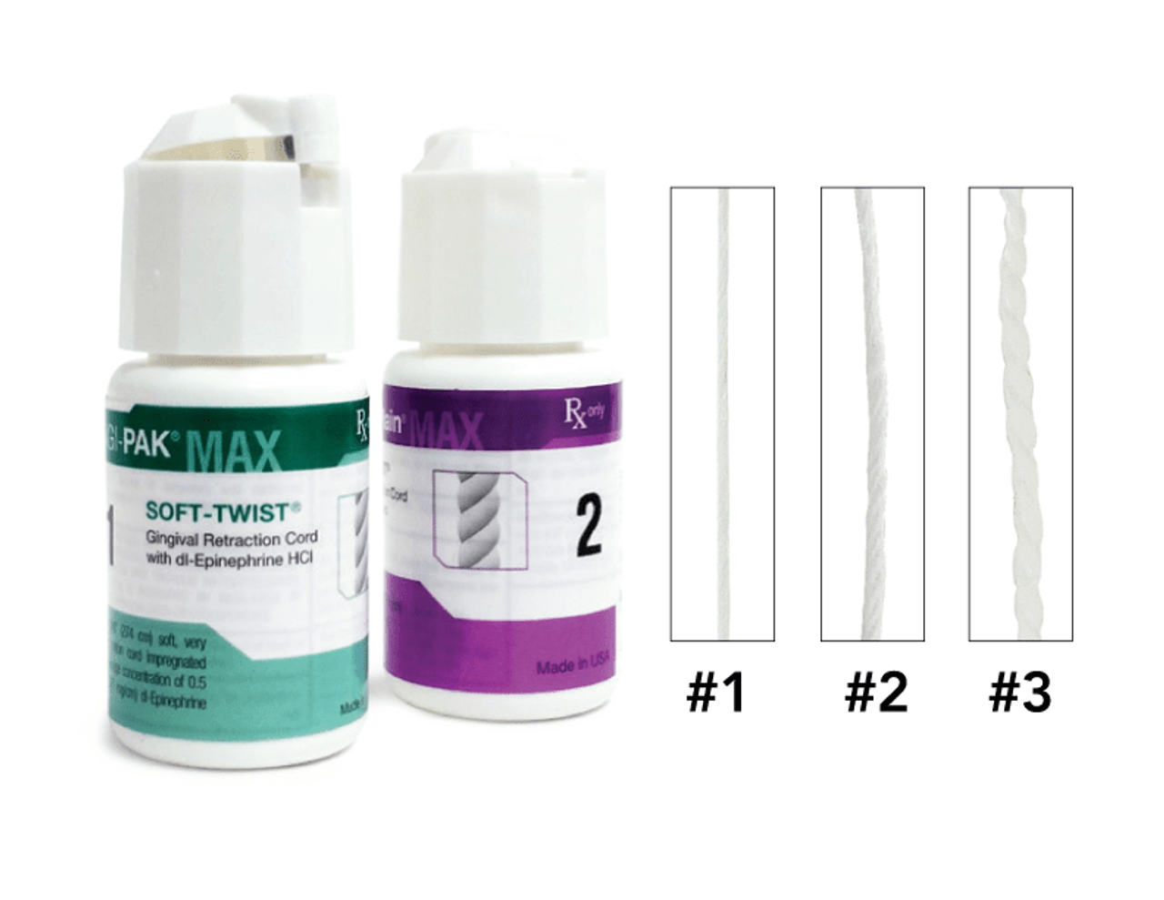 Gingi-Pak MAX Soft-Twist Retraction Cord, Epinephrine. #1 Thin