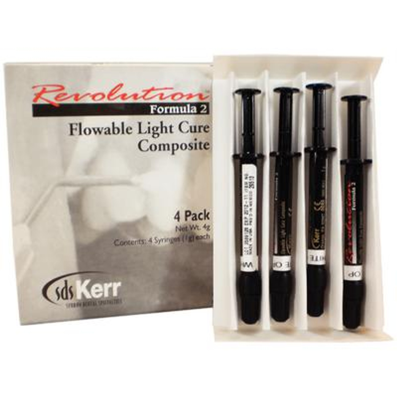 Kerr Revolution Formula 2 Syringe 4-Pack Kits White Opaque