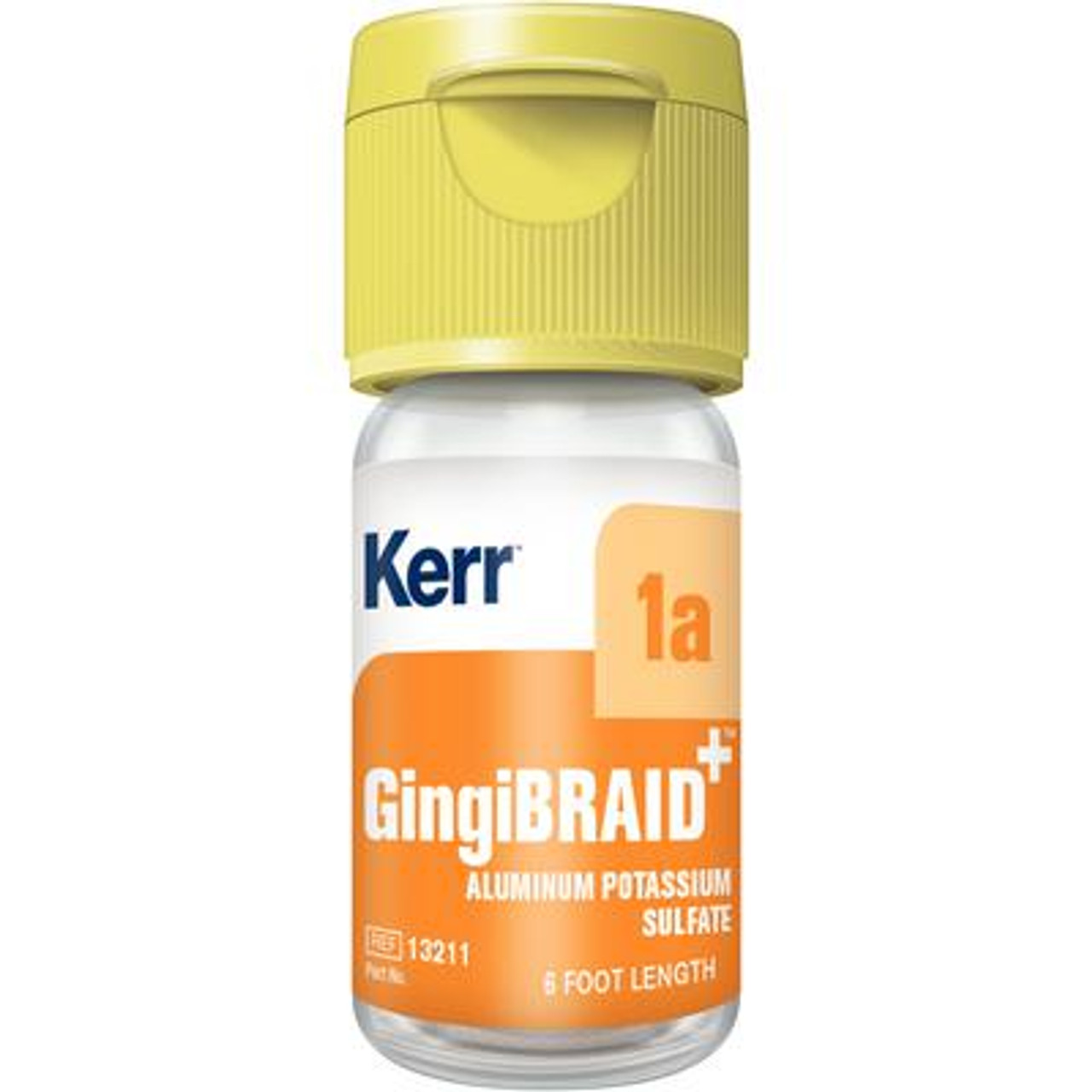 Kerr GingiBraid+ 10% Aluminum Potassium Sulfate (Yellow Cap) 0a, #0 Fine, Yellow Cord 72"/bt